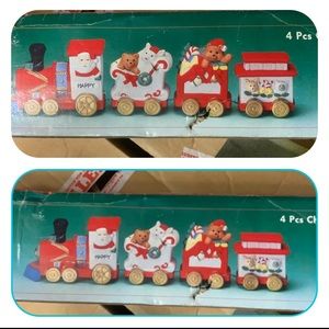 Artmark (4) Pcs. Porcelain Christmas Train